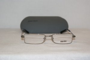 B. New Miu Miu Silver Eyeglasses: Mod. VMU 55E & Case