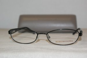 Brand New BCBG Maxazria Shiny Black Eyeglasses: Mod. Penelope 52-16 & Case