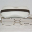 Brand New Vogue Shiny Silver Eyeglasses: Mod. 3713-B (323) 51-17 & Case