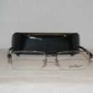 New Salvatore Ferragamo Shiny Gunmetal Eyeglasses: Mod. 1875 (502) 52-18 & Case