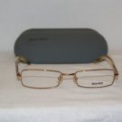 New Miu Miu Gold Eyeglasses: Mod. VMU 61E 52-17 & Case