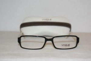 Brand New Vogue Black Beige Eyeglasses: Mod. 2666A (1345) 54-16 & Case