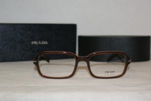 Brand New Prada Brown Eyeglasses: Mod. VPR 08N (7JQ-1O1) 55-18 & Case