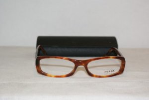 Brand New Prada Light Tortoise Eyeglasses: Mod. VPR 09M (4BW-1O1) 51-16 & Case