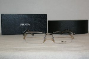 Brand New Prada Gunmetal Eyeglasses: Mod. VPR 51M (5AV-1O1) 54-17 & Case