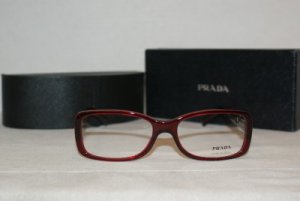 Brand New Prada Bordeaux Eyeglasses: Mod. VPR 13M (2BM-1O1) 53-16 & Case