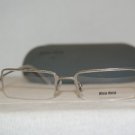 Brand New Miu Miu Shiny Silver Eyeglasses: Mod. VMU 66A (1AP-1O1) 51-19 & Case