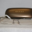 Brand New Gucci Shiny Silver Eyeglasses: Mod. 2876 (0HAY) 51-18 & Case