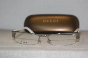 Brand New Gucci Shiny Silver Eyeglasses: Mod. 2876 (0HAY) 51-18 & Case