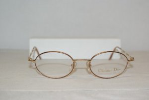 New Christian Dior Dark Gold & Brown Eyeglasses: Mod. 3535 (17X) 47-19 & Case