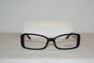 Brand New Versace Shiny Black Eyeglasses: Mod. 3118 (GB1) 52-15 & Case