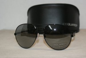 Brand New DSquared2 Black Aviator Sunglasses: Mod. DQ 0032 (01C) & Case