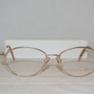 New Christian Dior Shiny Gold Eyeglasses: Mod. 2876 (40A) 54-17 & Case