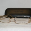 Brand New Ralph Lauren Light Gold Eyeglasses: Mod. 5064 (9116) 49-16 & Case