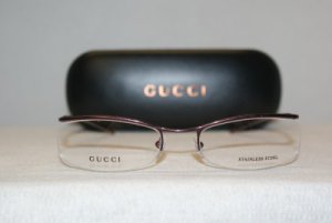 Brand New Gucci Dark Red Eyeglasses: Mod. 1664 & Case