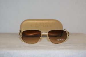 Brand New Caviar Silver & Gold Sunglasses: Mod. 1849 (C24) 54-18 & Case