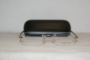 New Polo Ralph Lauren Shiny Silver Eyeglasses: Mod. 1089 (9001) 55-18 & Case