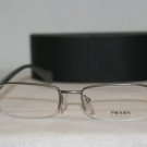 Brand New Prada Grey Metal Eyeglasses: Mod. VPR 57O (7CQ-1O1) 51-18 & Case