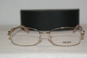Brand New Prada Shiny Gold Eyeglasses: Mod. VPR 59N (ZVN-1O1) 54-17 & Case