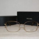 Brand New Prada Gold/Tortoise Eyeglasses: Mod. VPR 64M (AAX-1O1) 55-17 & Case