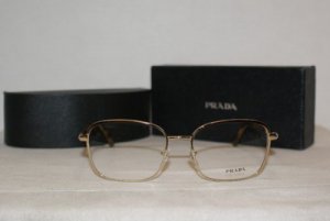 Brand New Prada Gold/Tortoise Eyeglasses: Mod. VPR 64M (AAX-1O1) 55-17 & Case