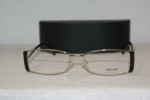 Brand New Prada Shiny Gold Eyeglasses: Mod. VPR 61N (2AU-1O1) 53-17 & Case