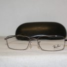 Brand New Ray Ban Shiny Silver Eyeglasses: Mod. 6205 (2502) 53-17 & Case