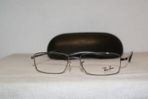 Brand New Ray Ban Shiny Silver Eyeglasses: Mod. 6205 (2502) 53-17 & Case