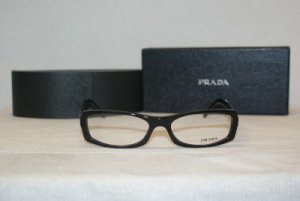 Brand New Prada Shiny Black Eyeglasses: Mod. VPR 09M (1AB-1O1) & Case