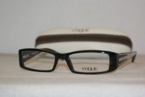 Brand New Vogue Shiny Black Eyeglasses: Mod. 2573 (W44) 50-16 & Case