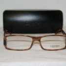New Calvin Klein Cream Brown Eyeglasses: Mod. 696 &Case