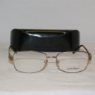 New Salvatore Ferragamo Gold Eyeglasses: 1787-B & Case
