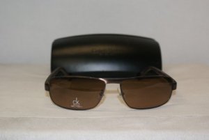 Brand New Calvin Klein Shiny Brown Sunglasses: Mod. 1077 & Case