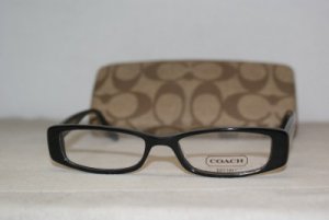 Brand New Coach Shiny Black Eyeglasses: Mod. Edythe (840) 49-16 & Case