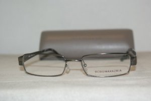 Brand New BCBG Maxazria Pewter Eyeglasses: Mod. Enzo 54-17 & Case