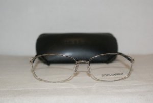 Brand New Dolce & Gabbana Shiny Silver Eyeglasses: Mod. 1206 (061) 56-17 & Case