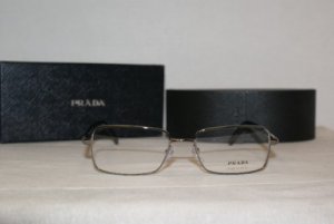 Brand New Prada Gunmetal Eyeglasses: Mod. VPR 63M (5AV-1O1) 52-17 & Case