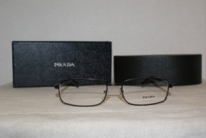 Brand New Prada Black Eyeglasses: Mod. VPR 50N (1BO-1O1) 54-17 & Case