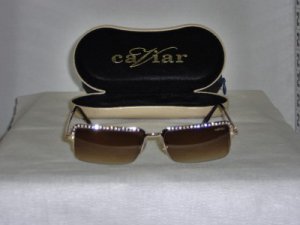 Brand New Caviar Gold Sunglasses: Mod. 1714 & Case