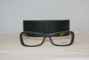 B. New Prada Dark Gray Eyeglasses: Mod. VPR 22L & Case
