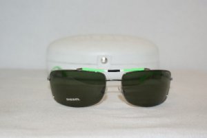 New Diesel Silver & Green Sunglasses: Mod. 0016 & Case
