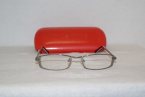 New Valentino Shiny Silver Eyeglasses: Mod. 5255 (007L) & Case