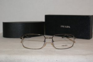 Brand New Prada Gunmetal Eyeglasses: Mod. VPR 51N (5AV-1O1) 55-17 & Case
