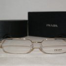 Brand New Prada Shiny Silver Eyeglasses: Mod. VPR 59M (6BA-1O1) 54-17 & Case