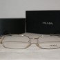 Brand New Prada Shiny Silver Eyeglasses: Mod. VPR 59M (6BA-1O1) 54-17 & Case