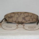 New Coach Light Brown Titanium Eyeglasses: Mod. Leslie (212AF) 53-16 & Case