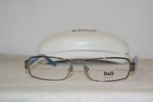 New D&G Dolce & Gabbana Shiny Silver Eyeglasses: Mod. 5032 (198) 51-17 & Case