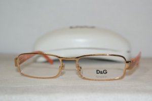 New D&G Dolce & Gabbana  Shiny Gold Eyeglasses: Mod. 5032 (197) 51-17 & Case