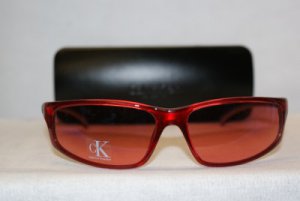Brand New Calvin Klein Red Sunglasses: Mod. 3026 & Case