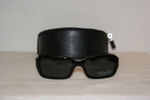 Brand New Kenneth Cole Shiny Black Sunglasses: Mod. 4117 (0B5) 55-18 & Case